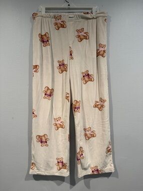 Adorable Buttery Soft Teddy Bear Print Pajama Bottoms